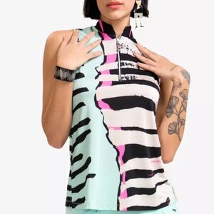JAMIE SADOCK Venus Collection: Bengal Sleeveless Quarter ZipTop S